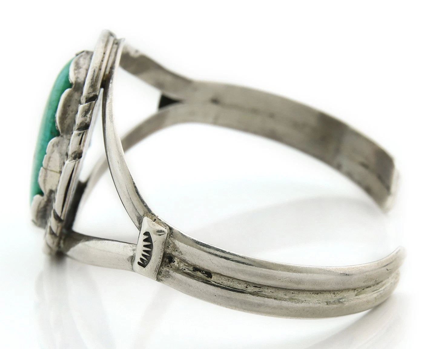 Navajo Cuff Bracelet 925 Sterling Silver Turquoise Vintage Signed Sun
