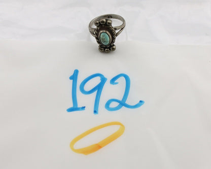 Navajo Ring 925 Silver Natural Blue Turquoise Native American Artist C.1980's