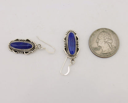 Navajo Dangle Earrings 925 Silver Lapis Lazuli Native American Artist C.80's