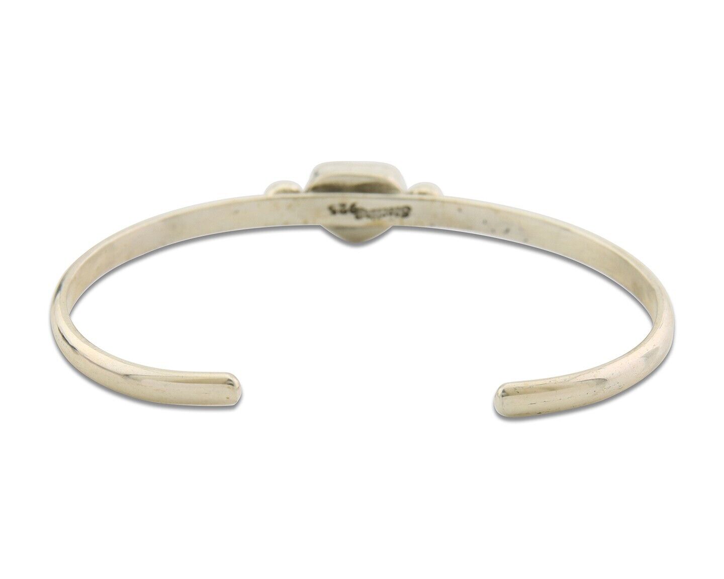 Navajo Bracelet .925 Silver Natural Red Coral Cuff Native American Artist C.80's