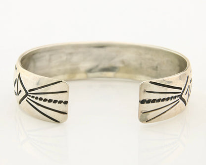 Navajo Cuff Bracelet Sterling Silver Authentic Turquoise Signed Stanley Bain