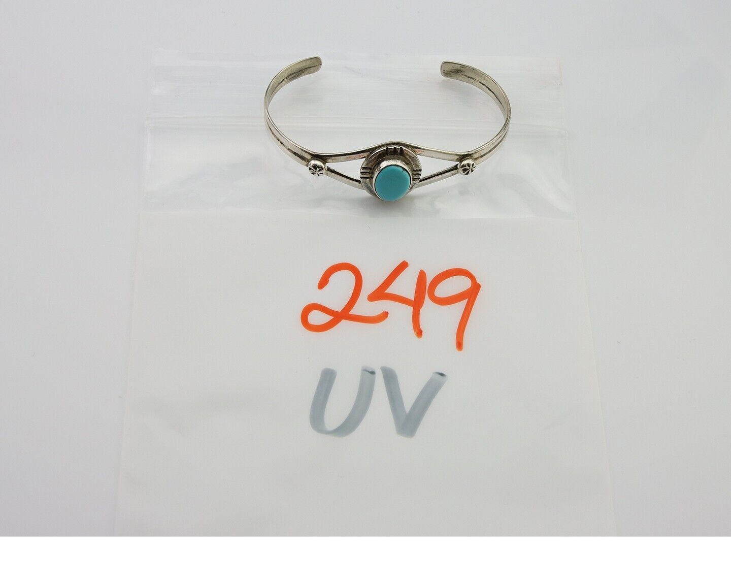 Navajo Cuff Bracelet 925 Silver Turquoise Native American Artist Handmade C.80's