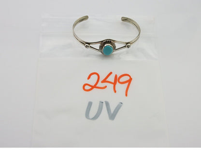 Navajo Cuff Bracelet 925 Silver Turquoise Native American Artist Handmade C.80's