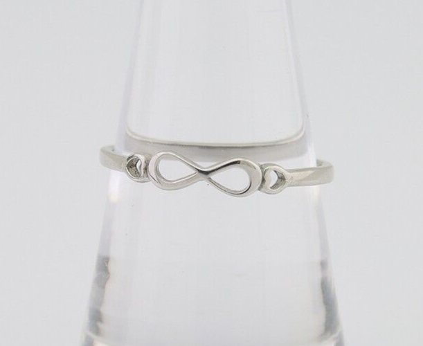 Infinity Heart Promise Ring 925 Solid Silver Size 8.0