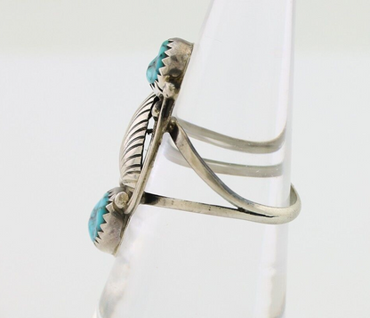 Navajo Handmade Ring 925 Silver Kingman Turquoise Native American Artist C.80's