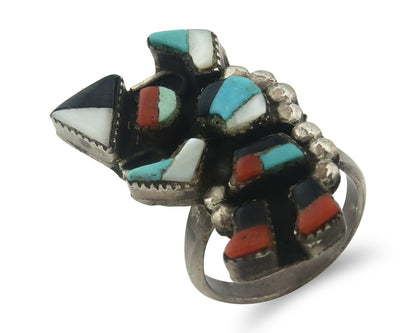 Vintage Zuni Ring Sterling Silver Authentic Gemstone Handmade Size 5.5