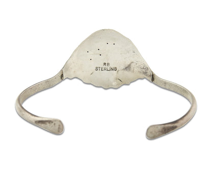 Vintage Navajo Bracelet 925 Silver Turquoise Tranditional Handmade Signed RB