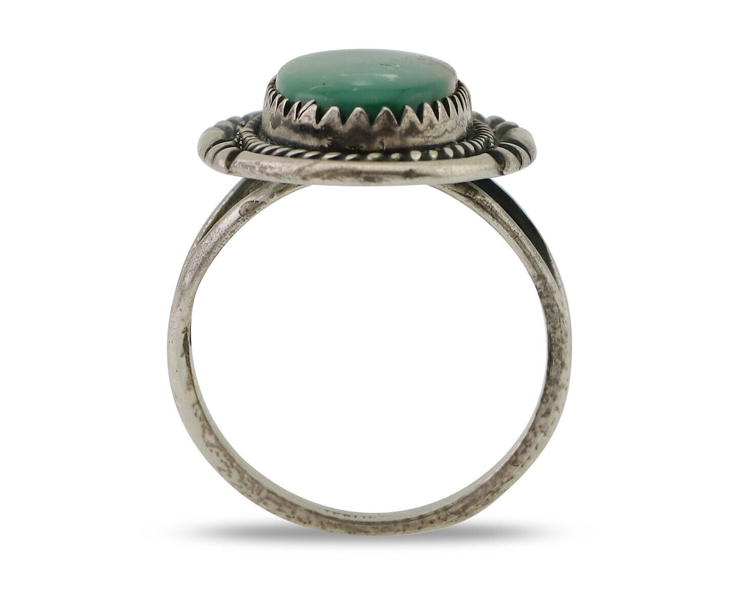 Navajo Ring 925 Silver Natural Turquoise Artist Signed M Begay C.80's