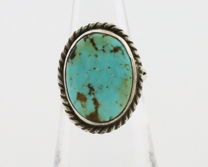 Navajo Ring 925 Silver Kingman Turquoise Native American Artist C.80's