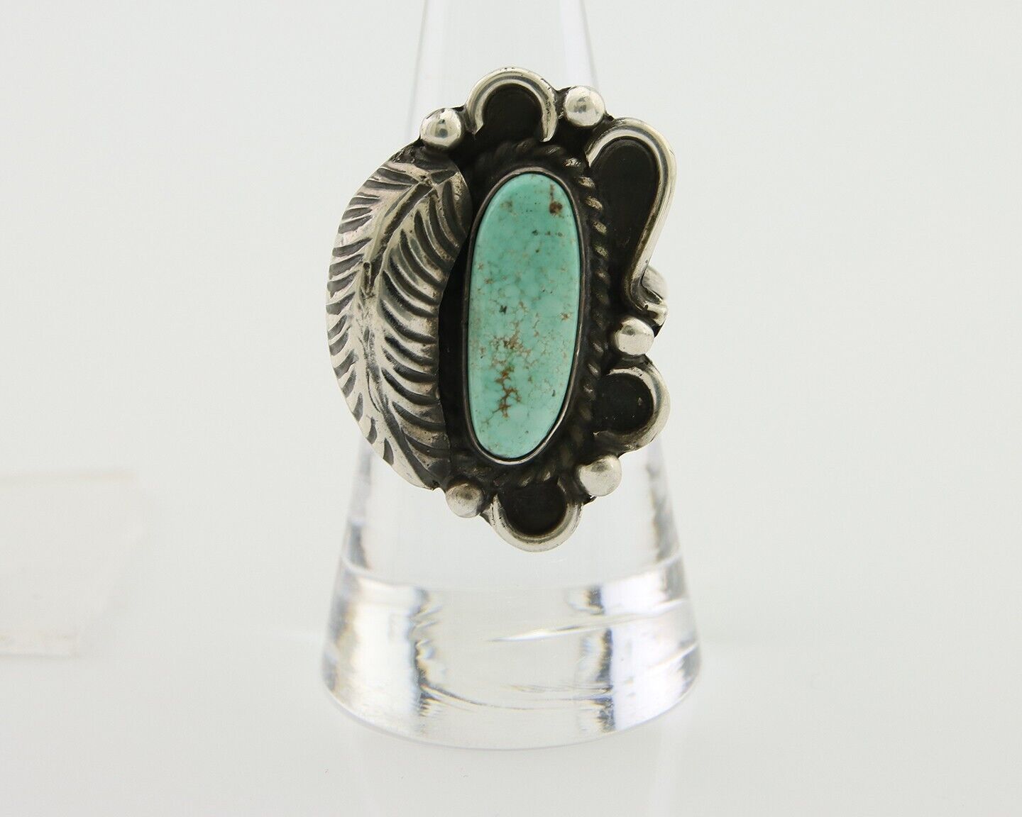 Navajo Handmade Ring 925 Silver Mine 8 Turquoise Native Artist C.80's