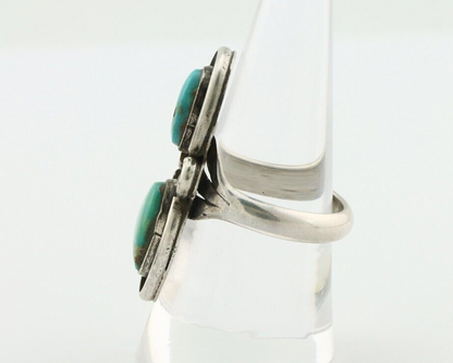 Navajo Ring 925 Silver Natural Blue Turquoise Native American Artist C.80's