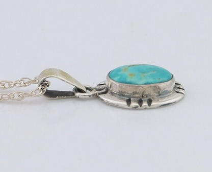 Navajo Necklace 925 Silver Natural Kingman Turquoise Native American C.80's