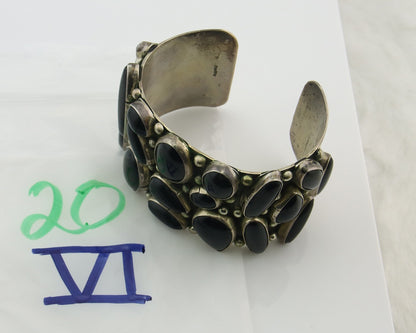 Vintage Navajo Bracelet 925 Silver Onyx Traditional Handmade Native American