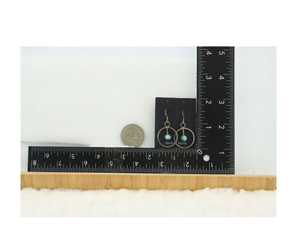 Navajo Dangle Earrings Sterling Silver Natural Turquoise Vintage Handmade