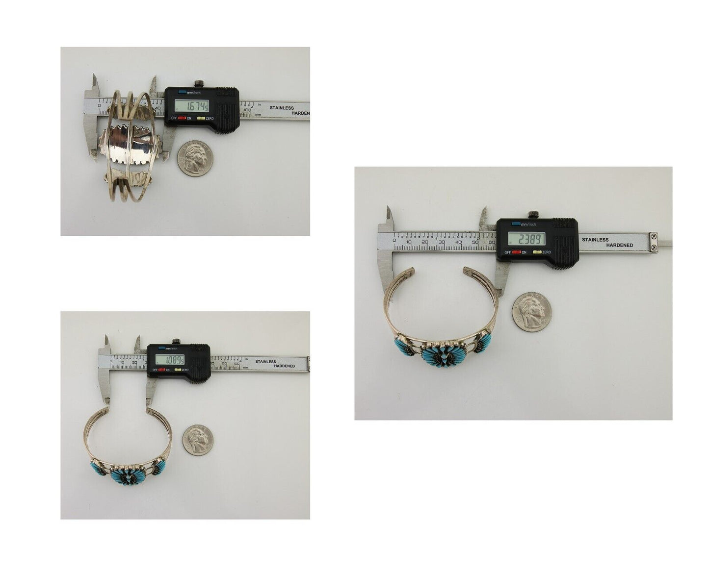 Men Navajo Bracelet 925 Silver Natural Blue Turquoise Signed Benson Yazzie C80s