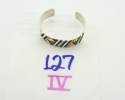 Navajo Bracelet Gold & 925 Silver Handmade 19 mm Wide Signed Thomas Singer C80s