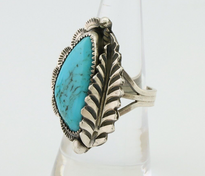 Navajo Handmade Ring 925 Silver Kingman Turquoise Artist Signed Benny M C.80's