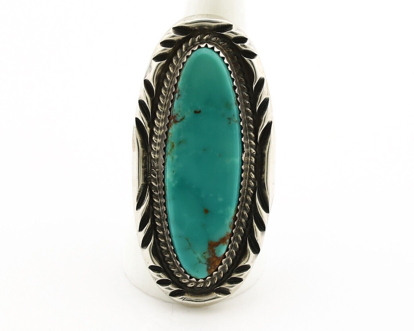Navajo Ring 925 Silver Natural Mined Turquoise Signed Phillip Zachary C.80s
