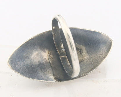 Vintage Navajo Ring 925 Sterling Authentic Traditional Turquoise Size 7.25