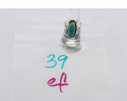 Navajo Handmade Ring 925 Silver Kingman Turquoise Size 5.75 C.80's