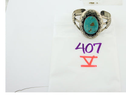Vintage Navajo Bracelet 925 Silver Turquoise Traditional Handmade Authentic Sign