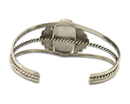 Vintage Navajo Bracelet 925 Silver Turquoise Handmade Signed L T Chee
