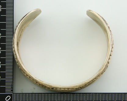 Men Navajo Bracelet 925 Silver Inlaid Coral & Turquoise Artist Signed LB C.80's