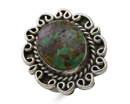 Navajo Ring 925 Silver Natural Turquoise Artist Signed M Size 6.25 C.80's