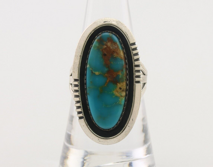 Navajo Ring 925 Silver Natural Blue Turquoise Native American Artist C.80's
