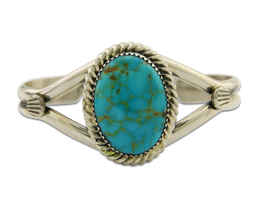 Navajo Bracelet 925 Silver Cuff Turquoise Handmade Artist Signed MM Rogers C80's