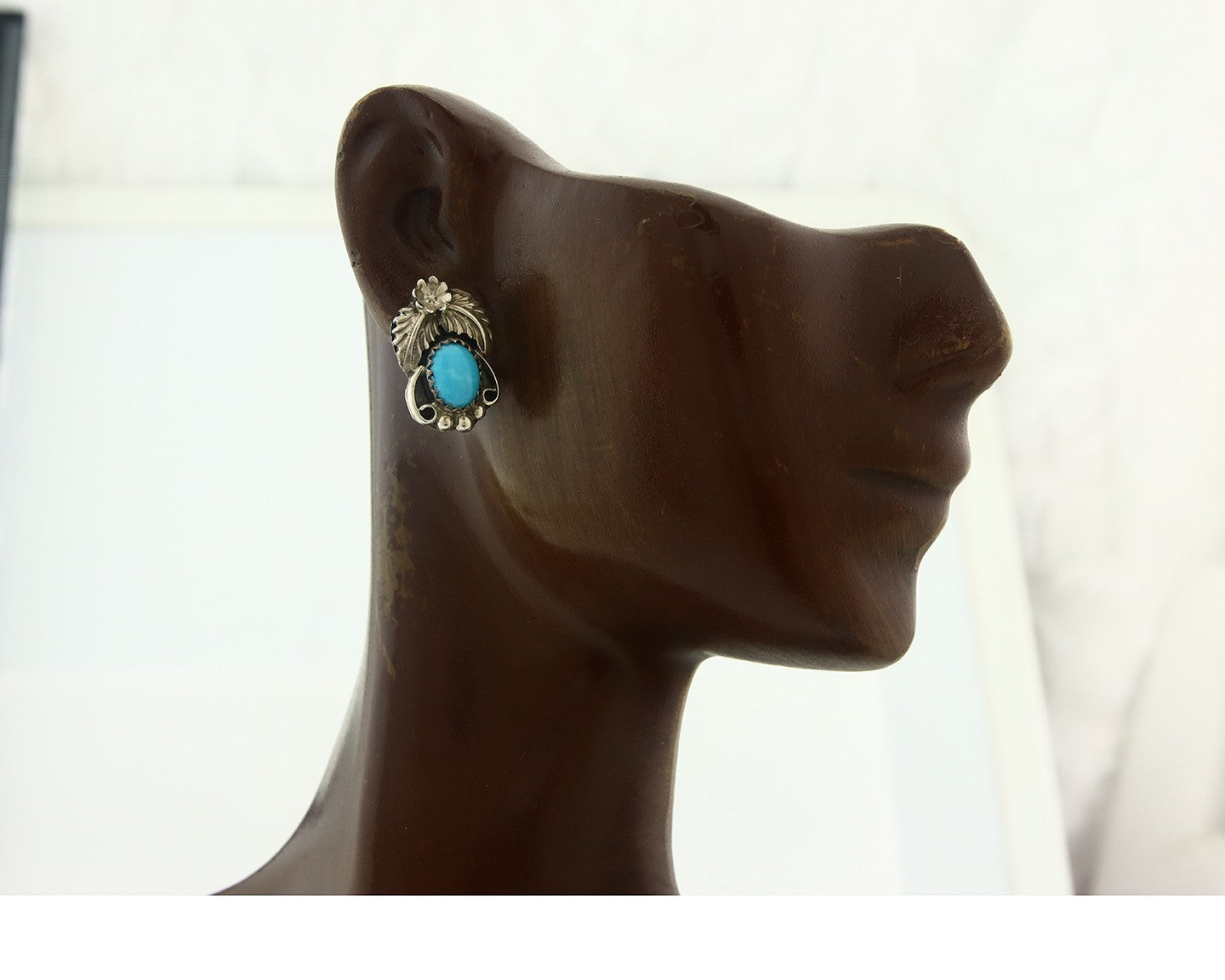 Navajo Earrings Sterling Silver Turquoise Vintage Dangle Handmade