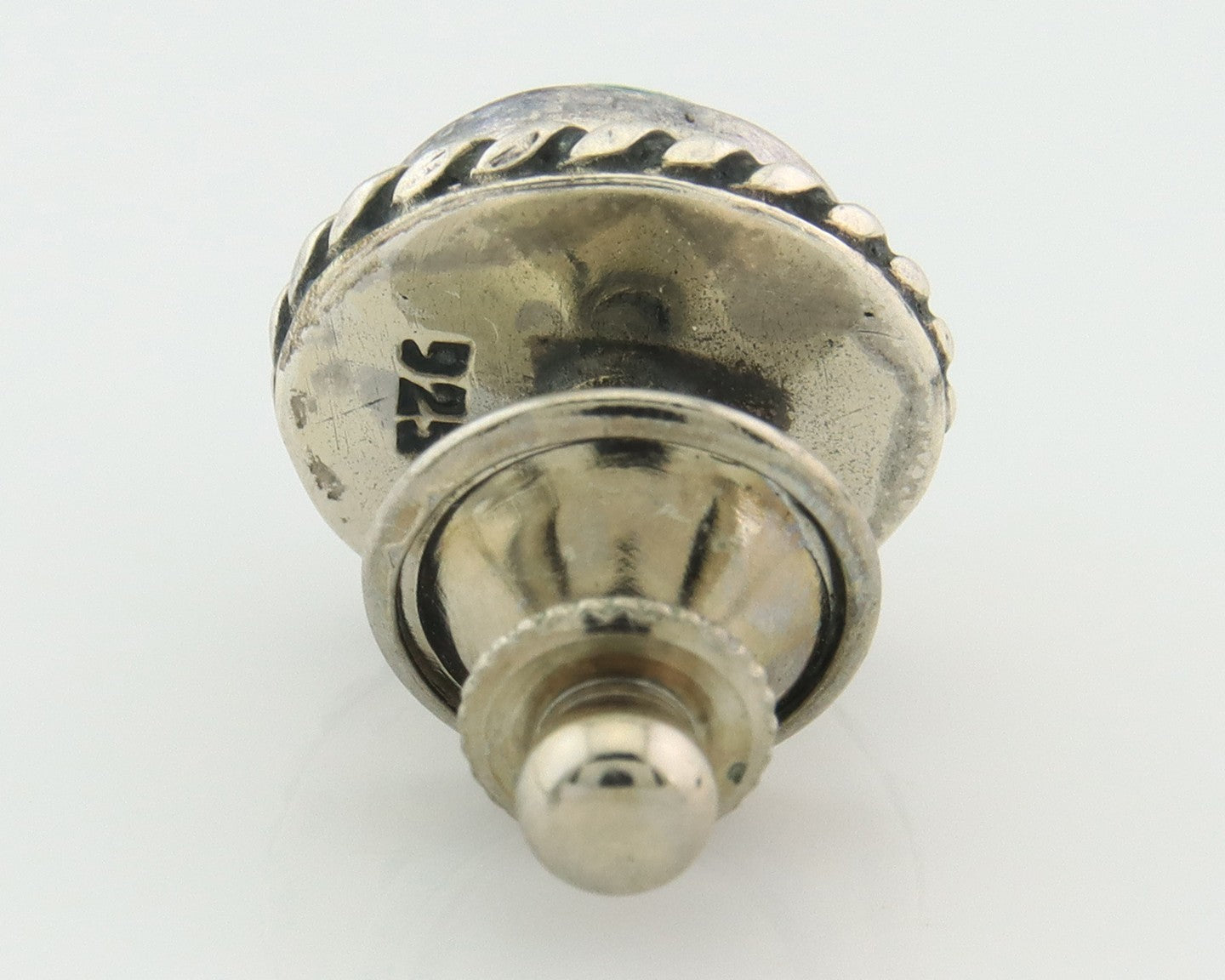 Navajo Tie Tack 925 Silver Natural Turquoise Native Artist Vintage