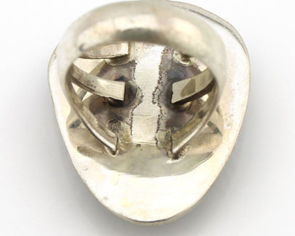 Navajo Ring 925 Silver Natural Mined Blue Gem Turquoise Native Artist C.80's