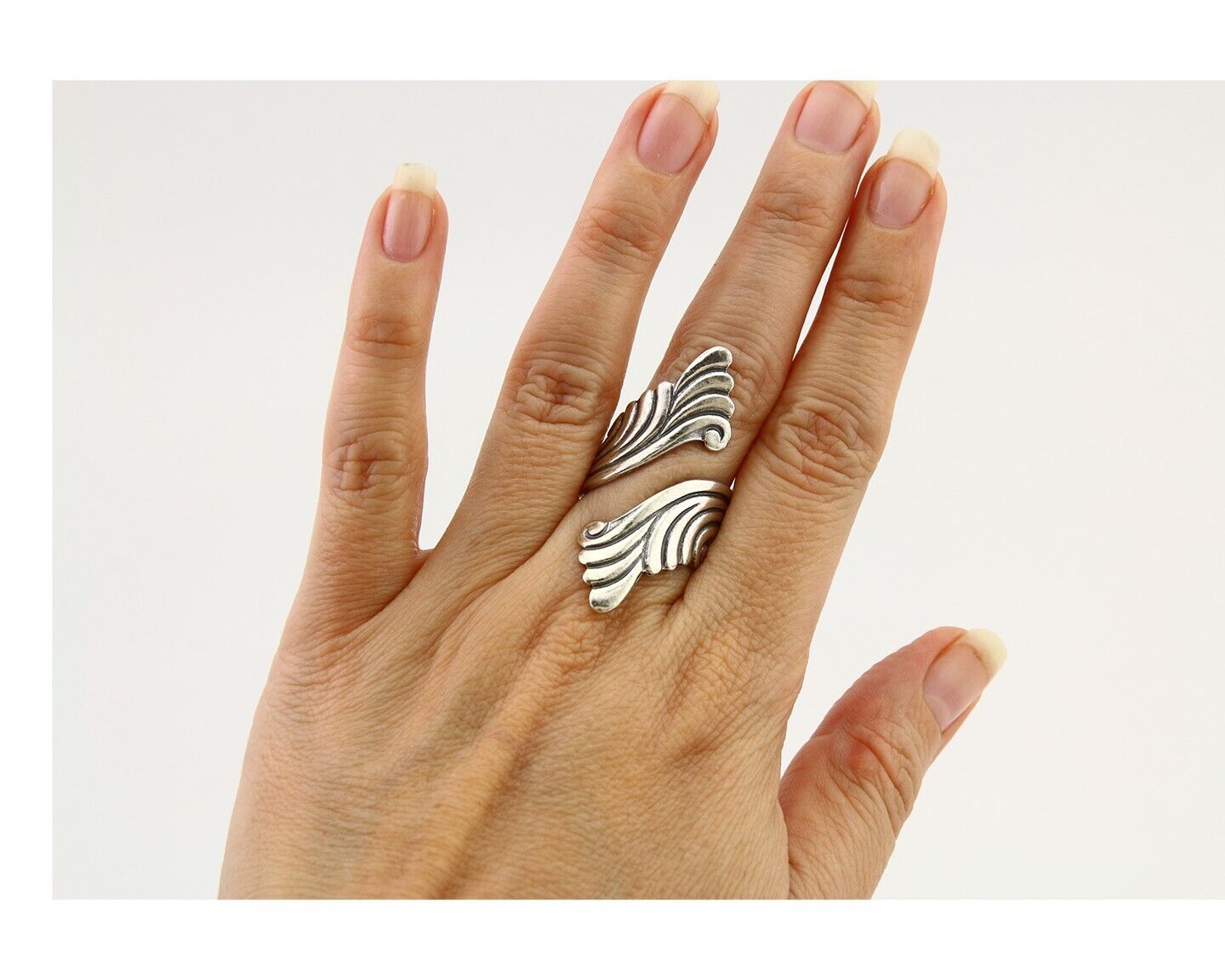 Navajo Adjustable Full Finger Ring 925 Silver Native American Size 5-9 C.80's