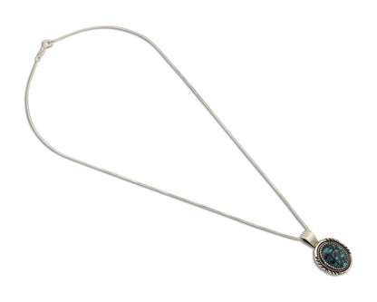 Navajo Necklace 925 Silver Natural Blue Turquoise Artist Signed Begay C.80s