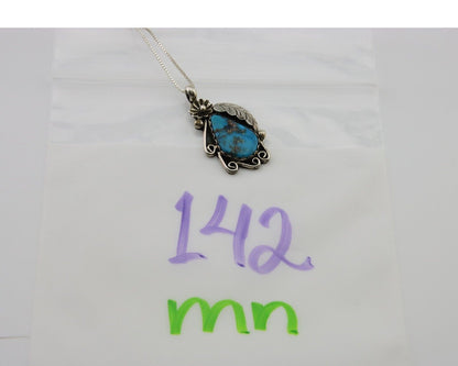 Navajo Necklace 925 Silver Natural Turquoise Native Artist C.80's