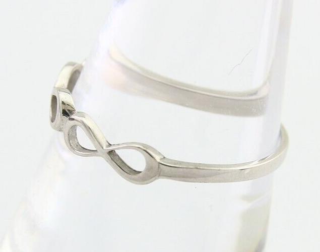 Infinity Heart Promise Ring 925 Solid Silver Size 8.25