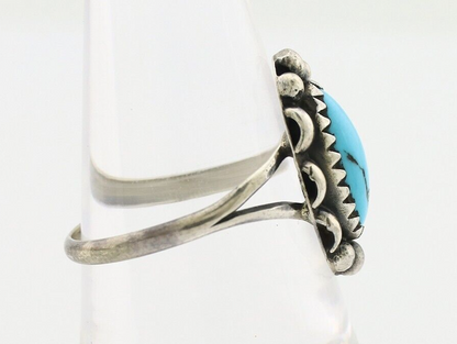 Navajo Ring 925 Silver Sleeping Beauty Turquoise Signed SkyStone Creations C80s