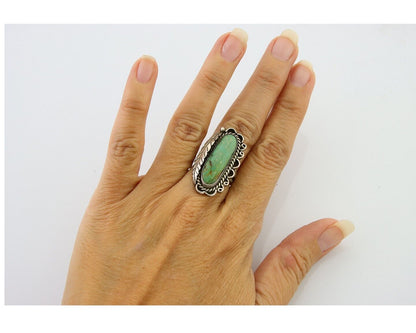 Navajo Ring .925 Sterling Blue Turquoise Artist Signed R Yazzie C.80's