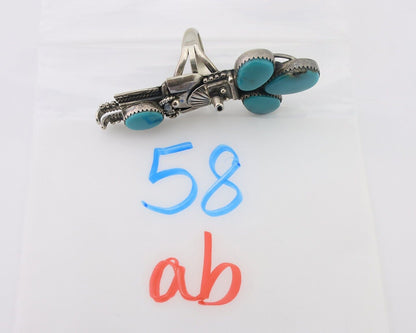 Navajo Kachina Ring 925 Silver Turquoise Artist Signed Broken Arrow C.80's