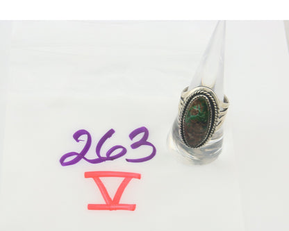 Vintage Navajo Ring 925 Sterling Authentic Turquoise Artist Signed TS Size 8.5