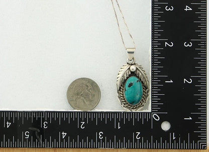 Navajo Necklace Sterling Silver Blue Turquoise Vintage Signed Sun