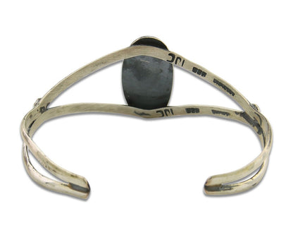 Navajo Cuff Bracelet 925 Silver Turquoise Cuff Artist Signed IJC C.80's