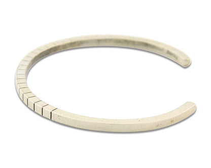 Navajo Bracelet 925 Silver Hand Stamped Signed M.C. ISASIB C.80's