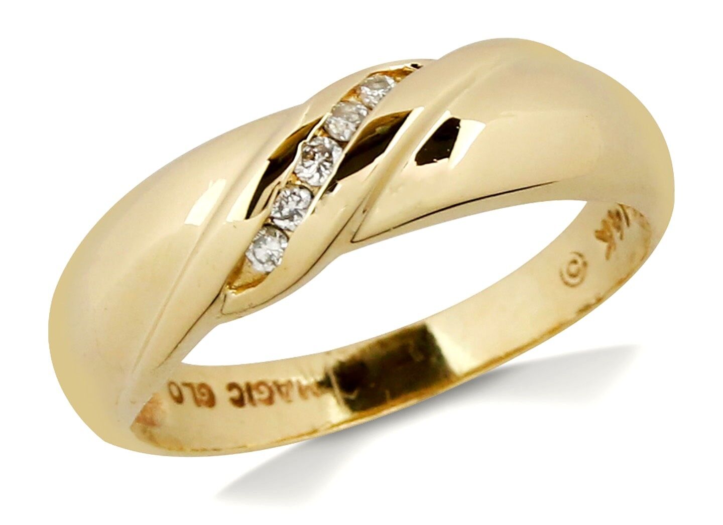 Men's 1/10 tcw Diamond Band in 14k Solid Yellow Gold