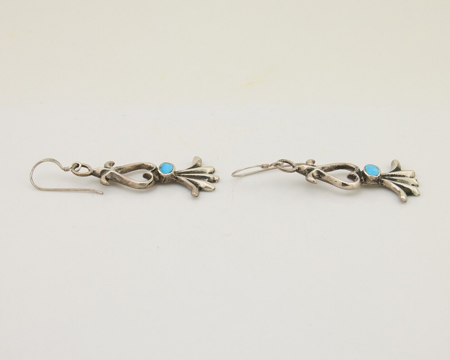 Navajo Dangle Earrings 925 Silver Blue Native American Artist C.80's