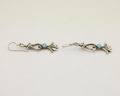 Navajo Dangle Earrings 925 Silver Blue Native American Artist C.80's