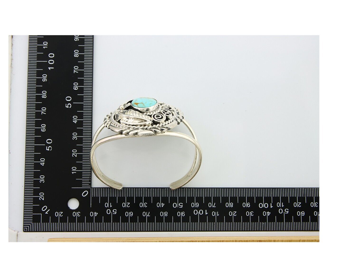 Navajo Cuff Bracelet 925 Silver Cuff Turquoise Cuff Native American Artist C80's