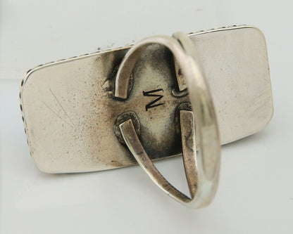 Navajo Ring 925 Sterling Silver Turquoise Artist Signed Manygoat C.80's