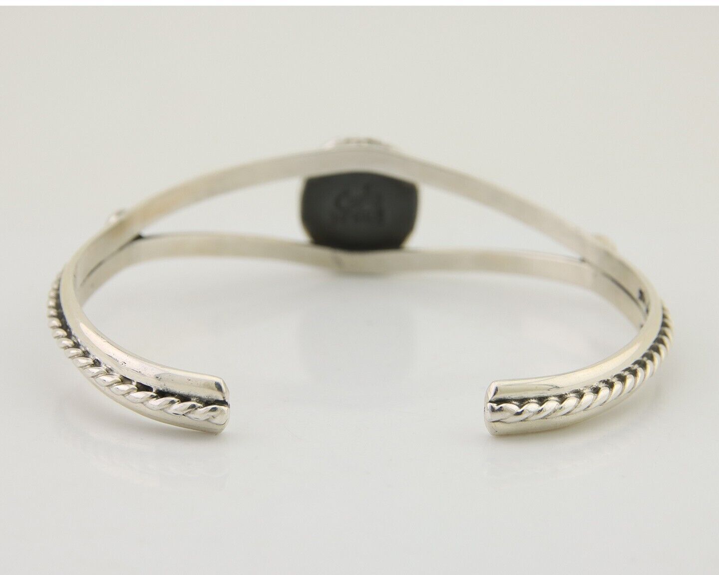 Navajo Bracelet 925 Silver Blue Turquoise Artist Signed Gecko C.80's